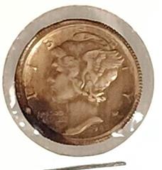 1942-P Mercury Dime Railroad Rim Error Silver US Mint Error